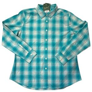 Woolrich Blue Plaid‎ Button Down Shirt Men’s Large